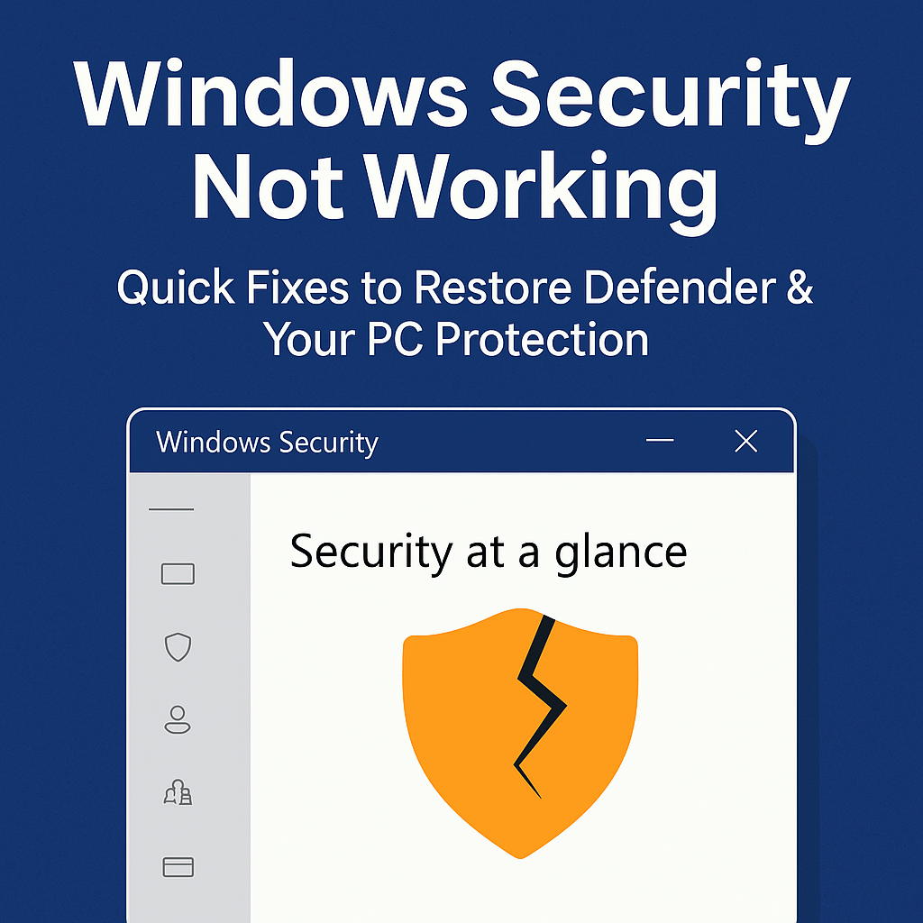 windows security not working Techwizs