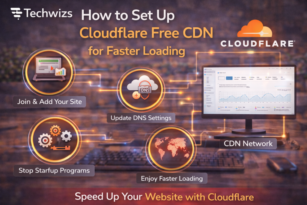 Cloudflare free CDN techwizs.com P