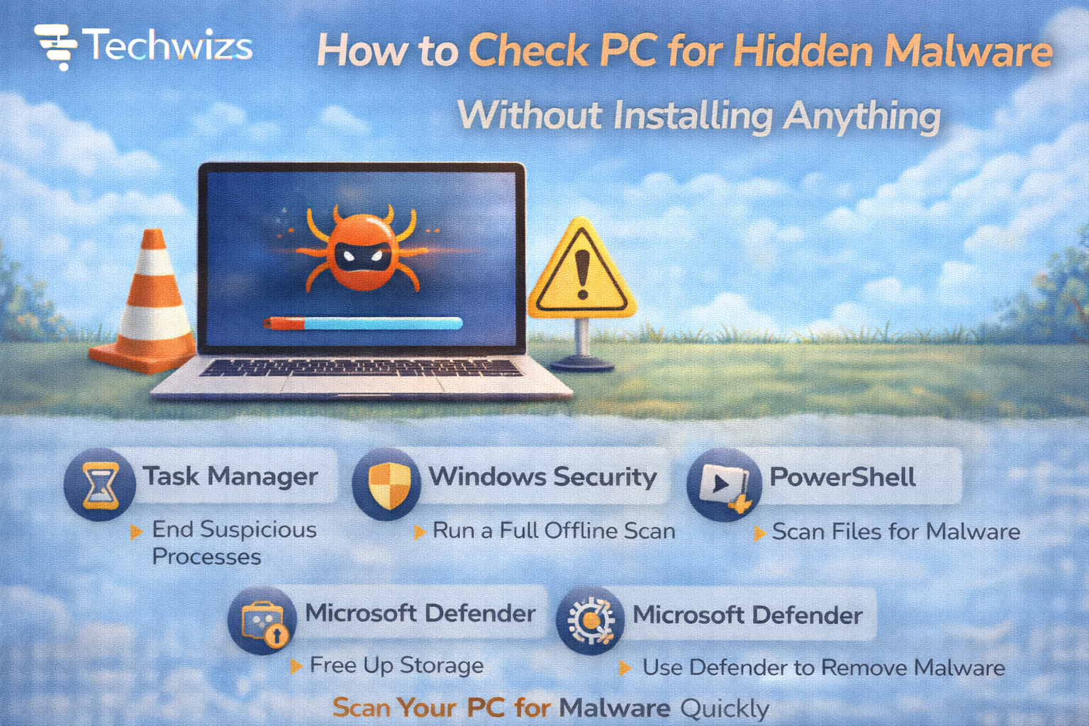 check pc for hidden malware F