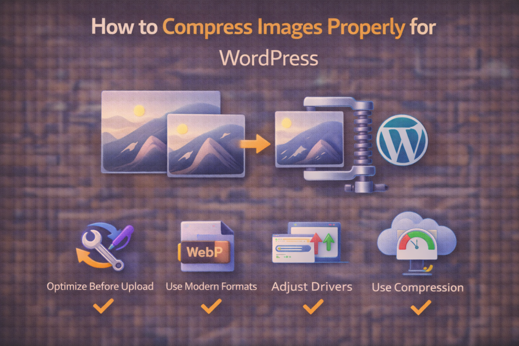 compress images properly for wordpress p