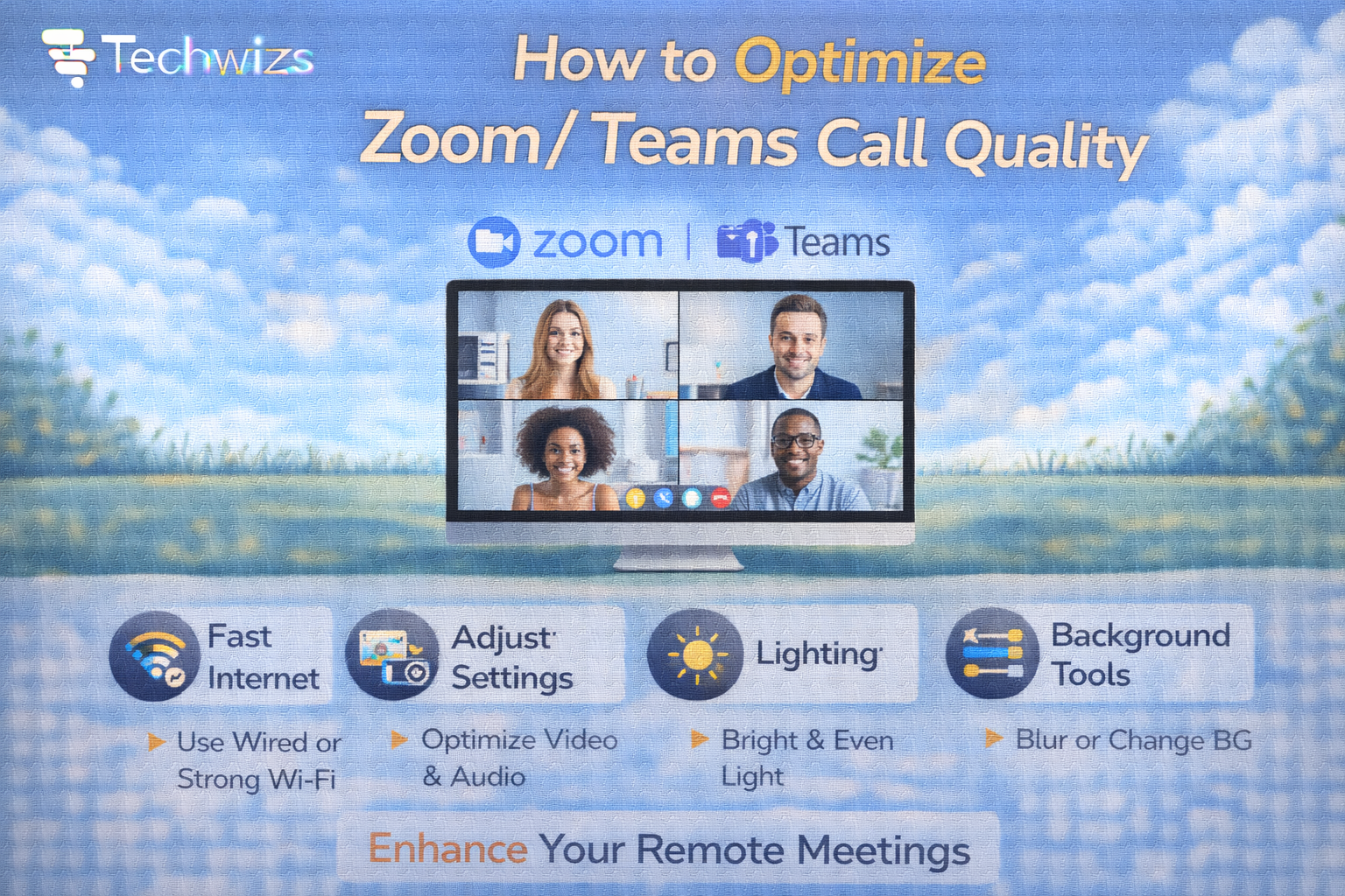 optimize zoom and teams call quality F