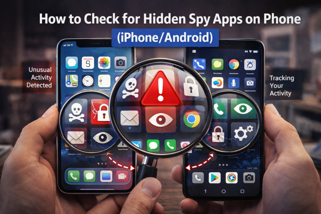 check hidden spy apps phone P
