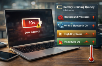 laptop battery drains fast F