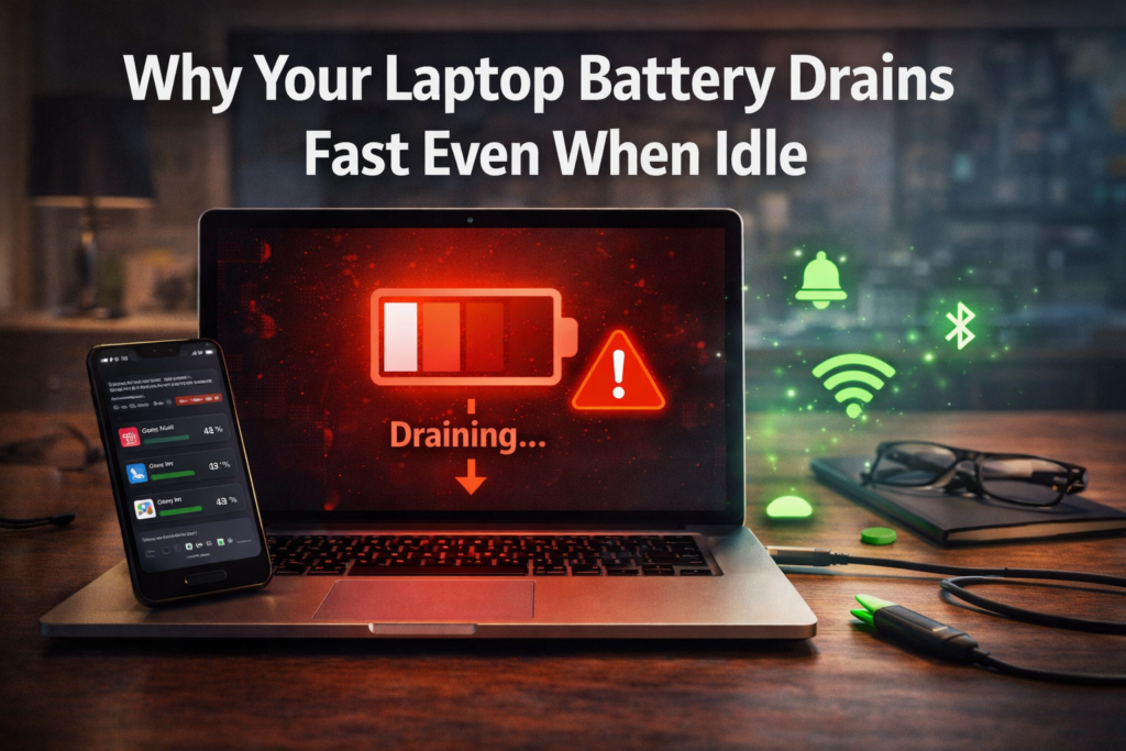 laptop battery drains fast P