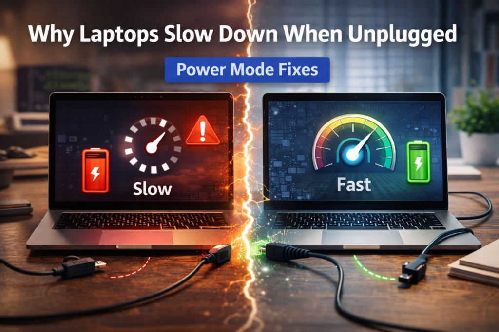 laptops slow down when unplugged P