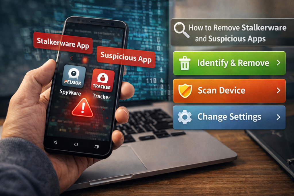 stalkerware removal safely P