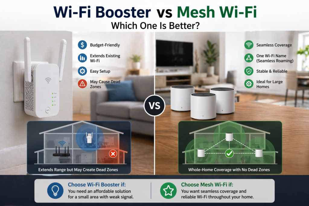 Wi-Fi booster vs mesh Wi-Fi P