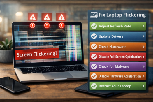 laptop screen flickering fix F