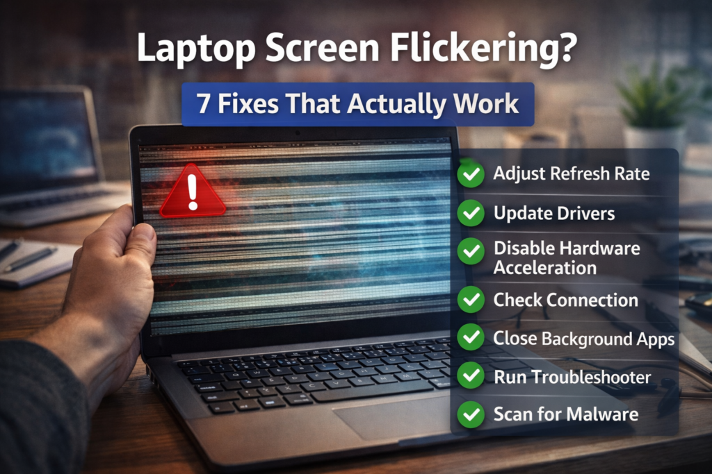 laptop screen flickering fix P