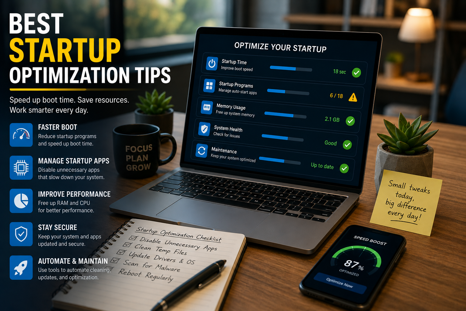 startup optimization tips F